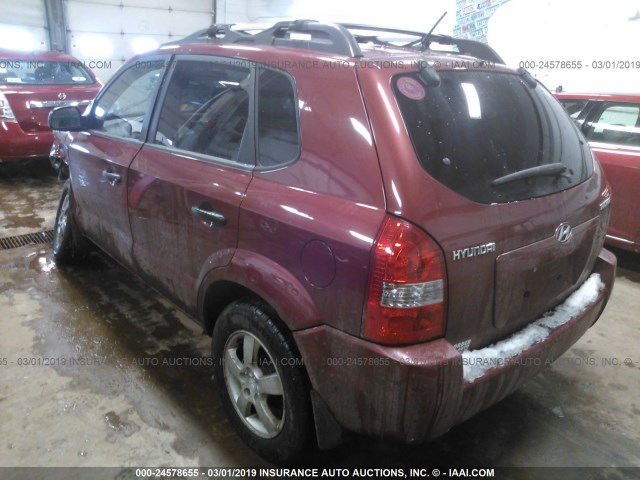 KM8JM12B06U414132 - 2006 HYUNDAI TUCSON GL BURGUNDY photo 3