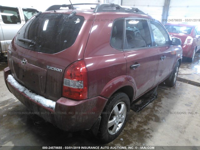 KM8JM12B06U414132 - 2006 HYUNDAI TUCSON GL BURGUNDY photo 4