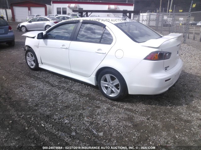 JA32V2FW1EU003649 - 2014 MITSUBISHI LANCER SE WHITE photo 3