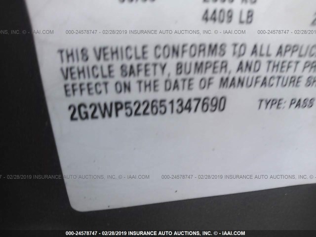 2G2WP522651347690 - 2005 PONTIAC GRAND PRIX Light Blue photo 9