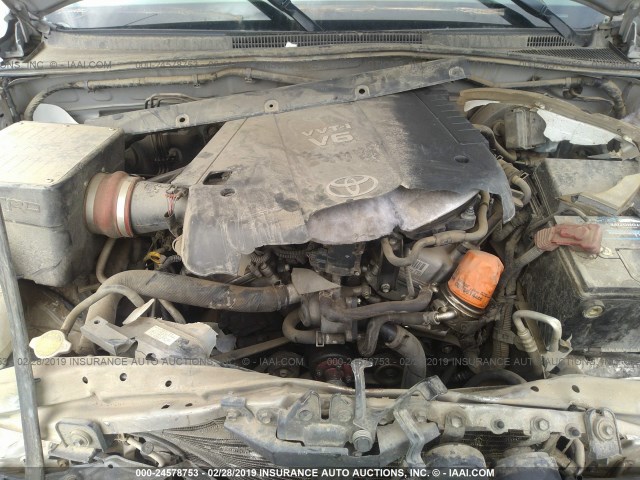 5TEJU62N57Z379396 - 2007 TOYOTA TACOMA DOUBLE CAB PRERUNNER SILVER photo 10