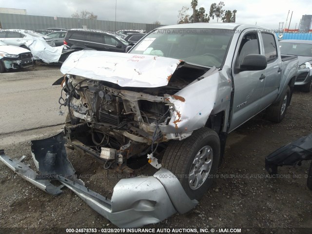 5TEJU62N57Z379396 - 2007 TOYOTA TACOMA DOUBLE CAB PRERUNNER SILVER photo 2