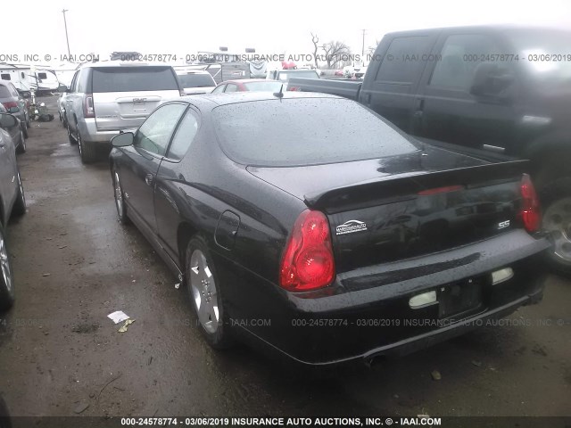 2G1WL15C869411163 - 2006 CHEVROLET MONTE CARLO SS შავი ფოტო 3