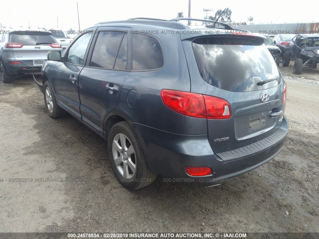 5NMSH13E59H230466 - 2009 HYUNDAI SANTA FE SE/LIMITED BLUE photo 3