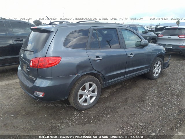 5NMSH13E59H230466 - 2009 HYUNDAI SANTA FE SE/LIMITED BLUE photo 4