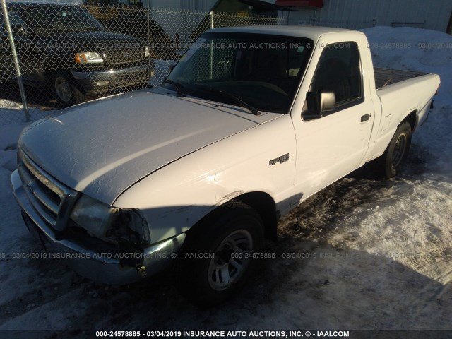 1FTYR10C0XUA63367 - 1999 FORD RANGER WHITE photo 2