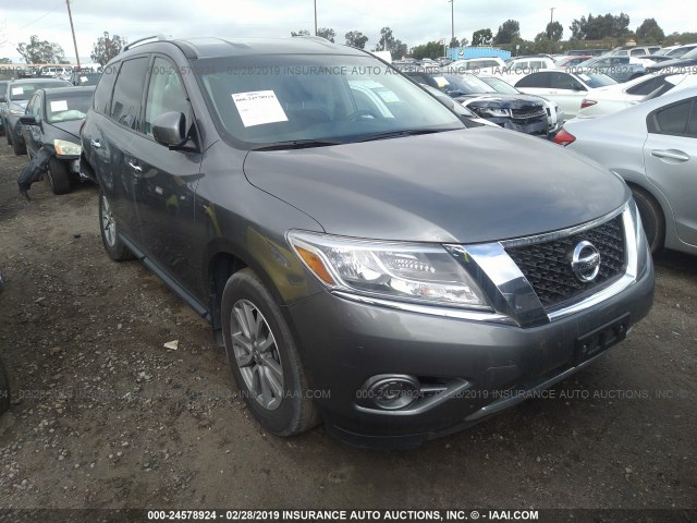 5N1AR2MN7GC623521 - 2016 NISSAN PATHFINDER S/SV/SL/PLATINUM GRAY photo 1