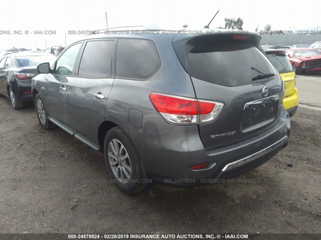 5N1AR2MN7GC623521 - 2016 NISSAN PATHFINDER S/SV/SL/PLATINUM GRAY photo 3