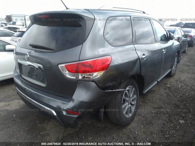 5N1AR2MN7GC623521 - 2016 NISSAN PATHFINDER S/SV/SL/PLATINUM GRAY photo 4