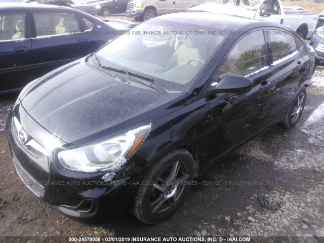 KMHCT4AE3CU248175 - 2012 HYUNDAI ACCENT GLS/GS BLACK photo 2