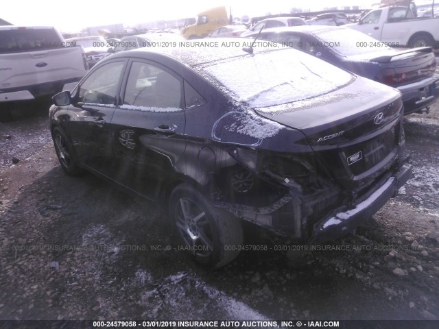 KMHCT4AE3CU248175 - 2012 HYUNDAI ACCENT GLS/GS BLACK photo 3