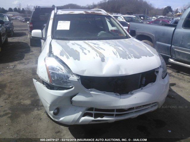 JN8AS5MV7DW637007 - 2013 NISSAN ROGUE S/SV WHITE photo 6