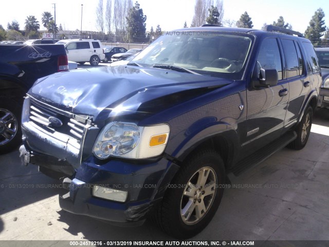 1FMEU63897UB55045 - 2007 FORD EXPLORER XLT BLUE photo 2