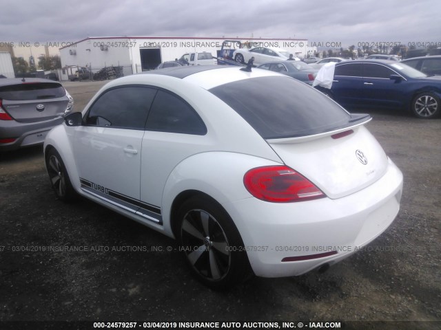 3VWVA7AT2CM629780 - 2012 VOLKSWAGEN BEETLE TURBO WHITE photo 3