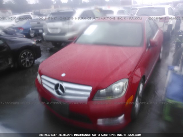 WDDGF4HB2DA806776 - 2013 MERCEDES-BENZ C 250 RED photo 2