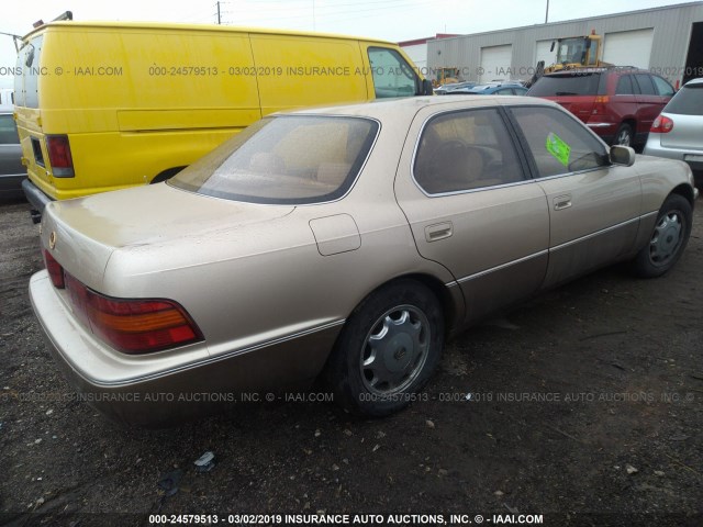 JT8UF11E2P0184267 - 1993 LEXUS LS 400 GOLD photo 4