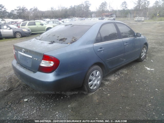 4T1BE32K04U846374 - 2004 TOYOTA CAMRY LE/XLE/SE BLUE photo 4