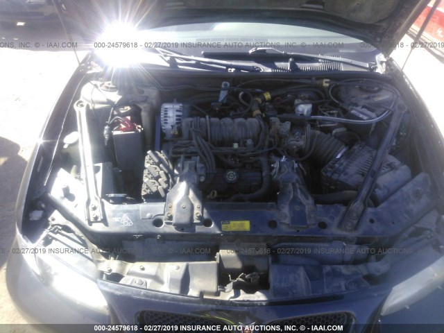 1G2WP52K41F164503 - 2001 PONTIAC GRAND PRIX GT BLACK photo 10