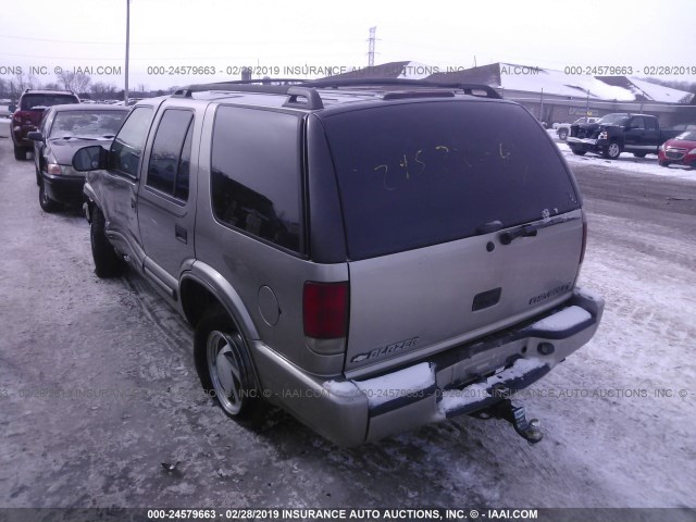 1GNDT13W5Y2173468 - 2000 CHEVROLET BLAZER TAN photo 3