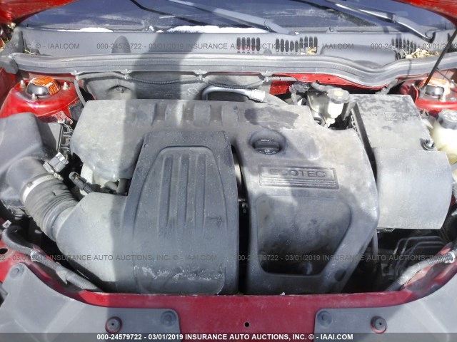 1G2AL15F977123722 - 2007 PONTIAC G5 RED photo 10