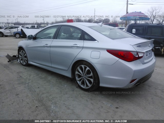 5NPEC4ABXEH847512 - 2014 HYUNDAI SONATA SE/LIMITED SILVER photo 3