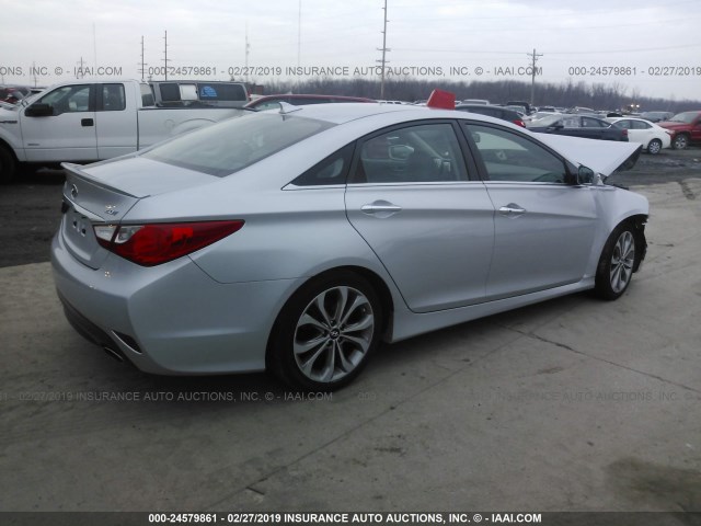 5NPEC4ABXEH847512 - 2014 HYUNDAI SONATA SE/LIMITED SILVER photo 4