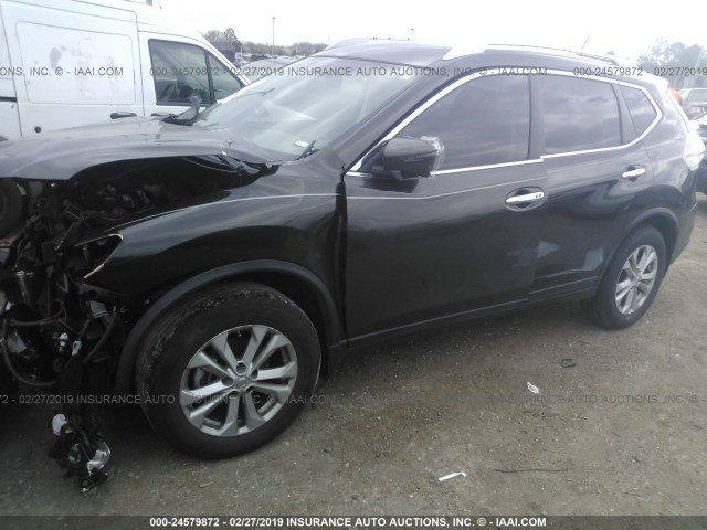 KNMAT2MT4GP638460 - 2016 NISSAN ROGUE S/SL/SV GRAY photo 2