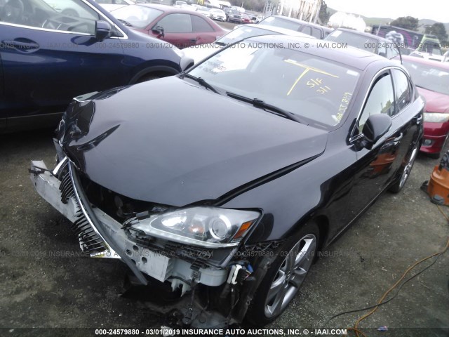 JTHBE5C28D5031444 - 2013 LEXUS IS 350 BLACK photo 2