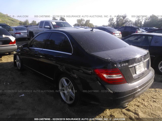 WDDGF4HB8DA777428 - 2013 MERCEDES-BENZ C 250 BLACK photo 3