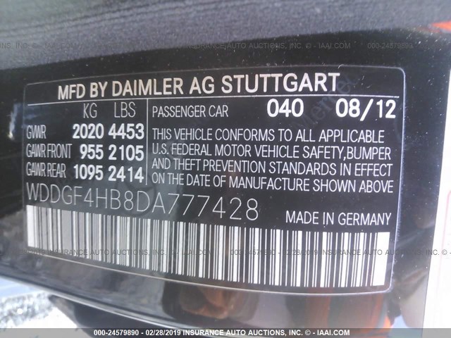 WDDGF4HB8DA777428 - 2013 MERCEDES-BENZ C 250 BLACK photo 9