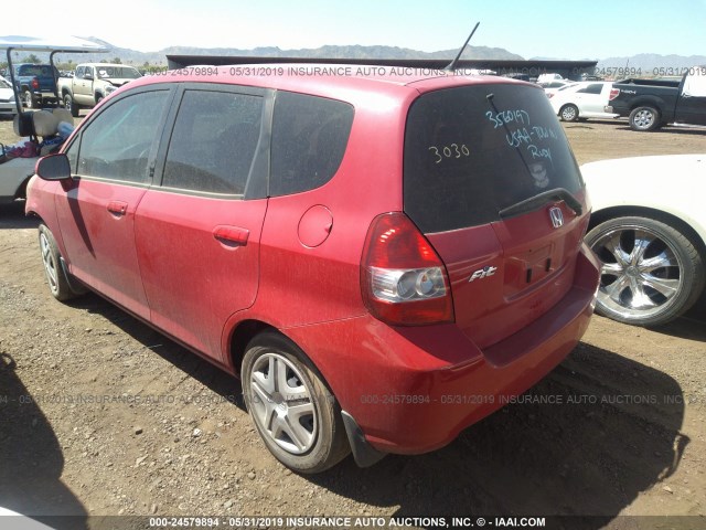 JHMGD37458S004170 - 2008 HONDA FIT RED photo 3