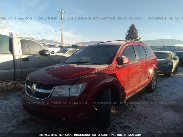 3D4GH57V79T143343 - 2009 DODGE JOURNEY SXT RED photo 2