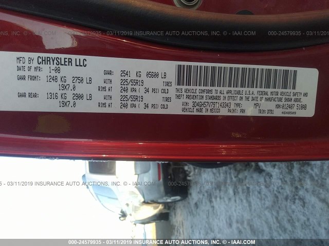 3D4GH57V79T143343 - 2009 DODGE JOURNEY SXT RED photo 9