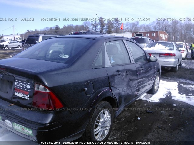 1FAHP34N67W214073 - 2007 FORD FOCUS ZX4/S/SE/SES BLACK photo 6