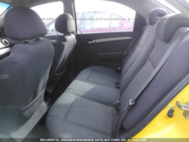 KL1TD56657B055995 - 2007 CHEVROLET AVEO LS YELLOW photo 8
