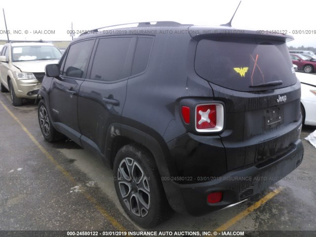 ZACCJADT2GPD71833 - 2016 JEEP RENEGADE LIMITED BLACK photo 3