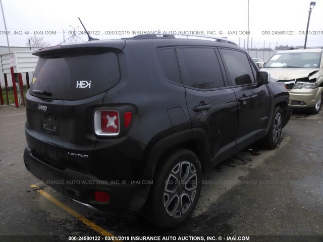 ZACCJADT2GPD71833 - 2016 JEEP RENEGADE LIMITED BLACK photo 4