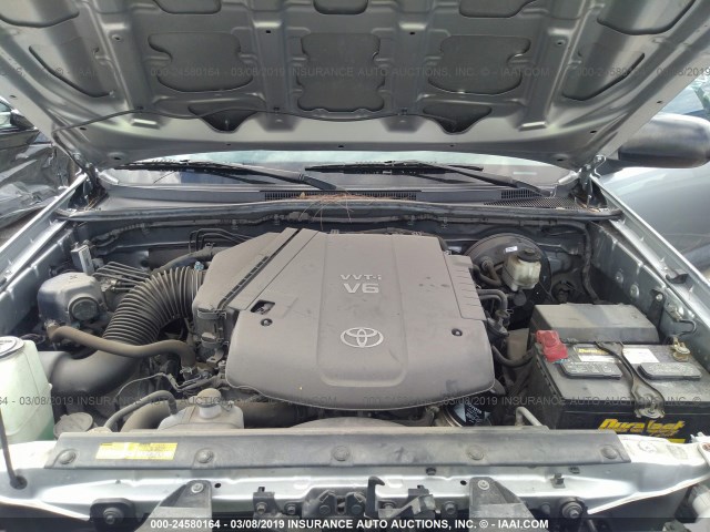 5TFJU4GN1FX067420 - 2015 TOYOTA TACOMA DOUBLE CAB PRERUNNER SILVER photo 10