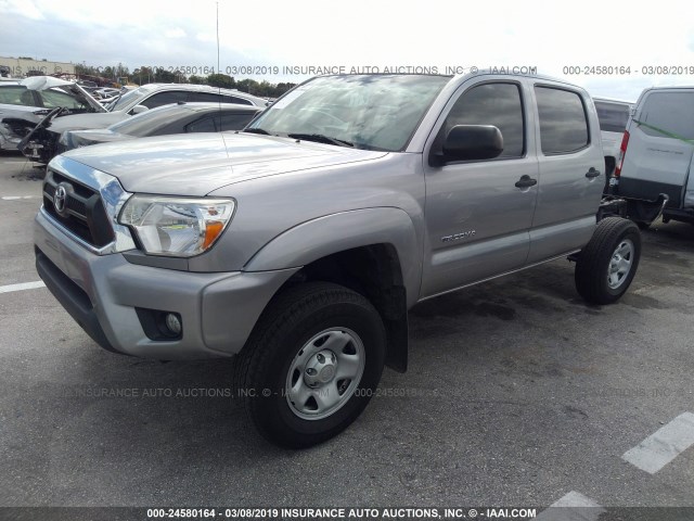 5TFJU4GN1FX067420 - 2015 TOYOTA TACOMA DOUBLE CAB PRERUNNER SILVER photo 2