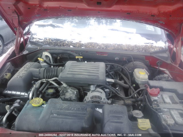 1B7GG42N82S548779 - 2002 DODGE DAKOTA SLT RED photo 10