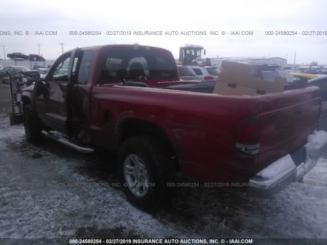 1B7GG42N82S548779 - 2002 DODGE DAKOTA SLT RED photo 3