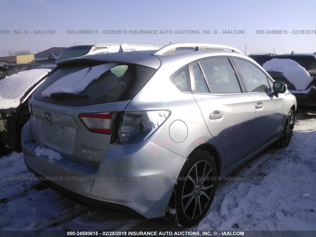 4S3GTAU61H3739401 - 2017 SUBARU IMPREZA LIMITED SILVER photo 4