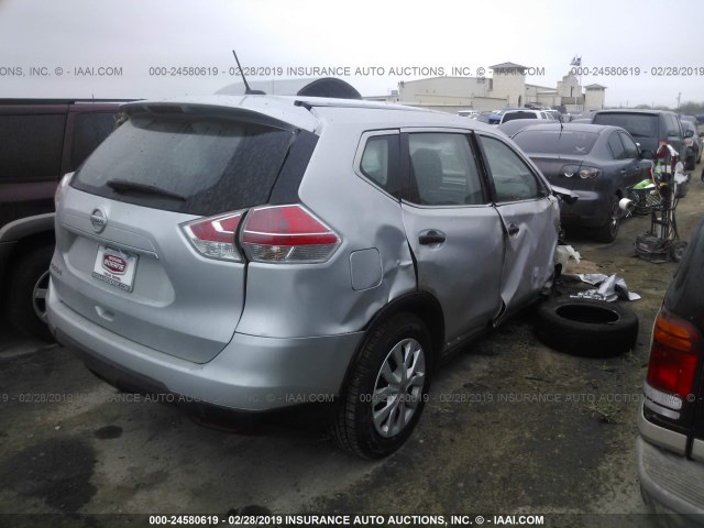 KNMAT2MT3GP688069 - 2016 NISSAN ROGUE S/SL/SV SILVER photo 4