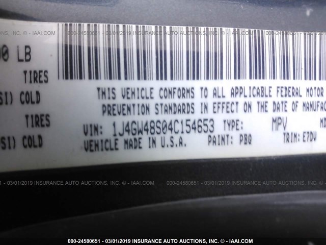 1J4GW48S04C154653 - 2004 JEEP GRAND CHEROKEE LAREDO/COLUMBIA/FREEDOM 蓝色 照片 9