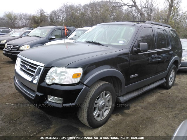 1FMEU73E56UA63988 - 2006 FORD EXPLORER XLT BLACK photo 2