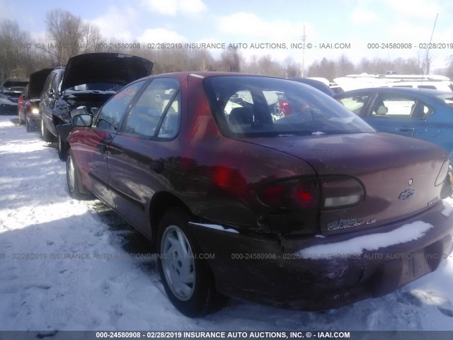 1G1JF5247T7254454 - 1996 CHEVROLET CAVALIER LS RED photo 3