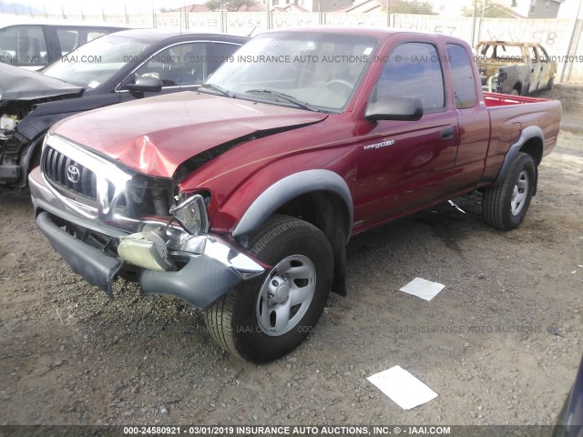 5TESM92N71Z795124 - 2001 TOYOTA TACOMA XTRACAB PRERUNNER RED photo 2