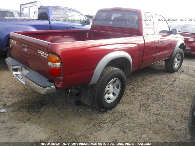 5TESM92N71Z795124 - 2001 TOYOTA TACOMA XTRACAB PRERUNNER RED photo 4