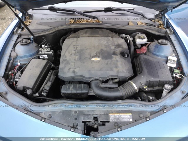 2G1FA1EV2A9167106 - 2010 CHEVROLET CAMARO LS BLUE photo 10