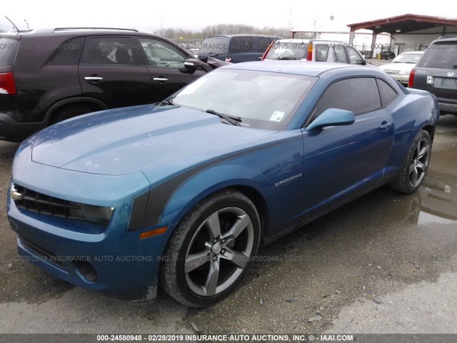 2G1FA1EV2A9167106 - 2010 CHEVROLET CAMARO LS BLUE photo 2